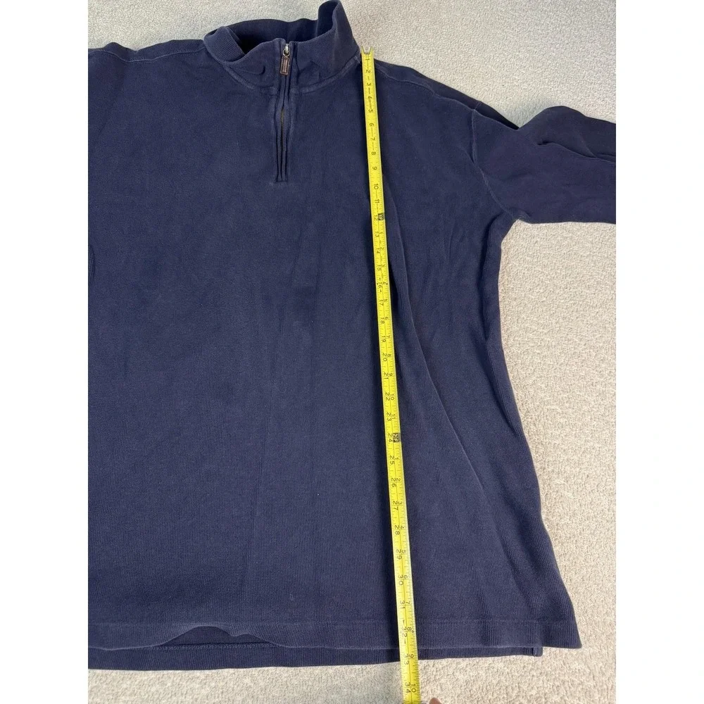 Polo‎ By Ralph Lauren Sweater Mens 2XLT Blue Quarter Zip Mock Neck Knit Pullover